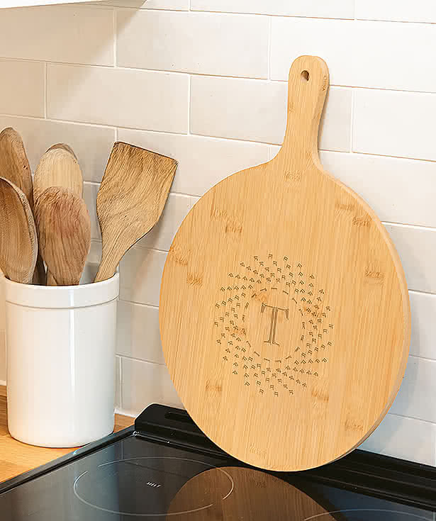Laser Engraved Bamboo Pizza Paddle