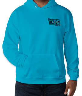 Embroidered Hanes EcoSmart 50/50 Pullover Hoodie - Color: Teal