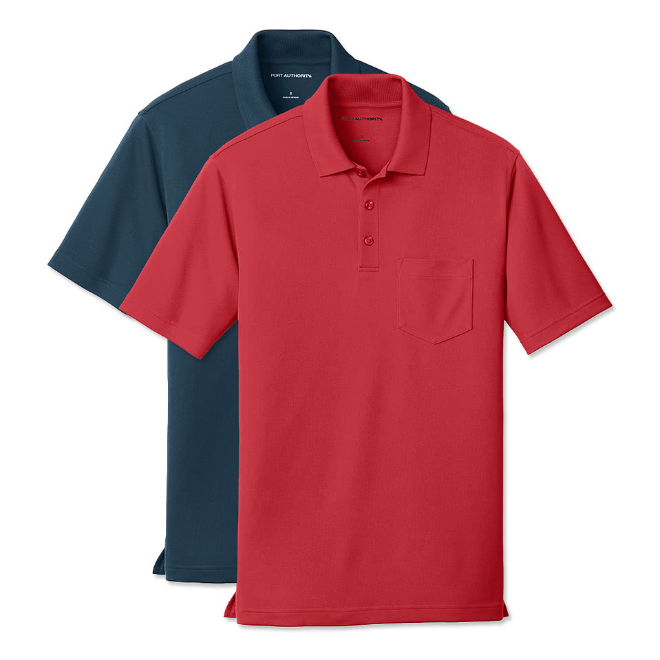 Port Authority Dry Zone Micro-Mesh Pocket Polo