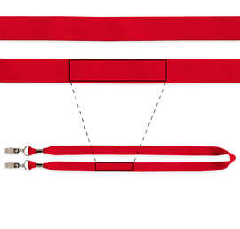 Full Color Premium Face Mask Lanyard - Color: Red