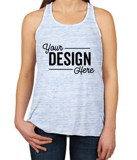 Bella + Canvas Women's Flowy Melange Racerback Tank - Color: Blue Marble