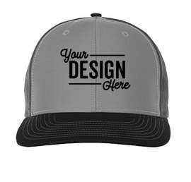Richardson Twill Back Snapback Trucker Hat - Color: Grey / Charcoal / Black