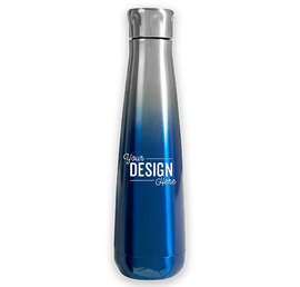 16 oz. Svelte Stainless Steel Ombre Insulated Water Bottle - Color: Ombre Blue