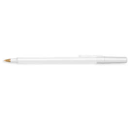 BIC Antimicrobial Round Stic Pen (black ink) - Color: White / White