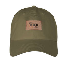 Ahead Largo Washed Twill Baseball Hat with Tan Rectangle Patch - Color: Camp Green