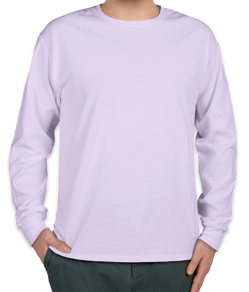 Hanes ComfortWash Garment Dyed Long Sleeve T-shirt in Future Lavender