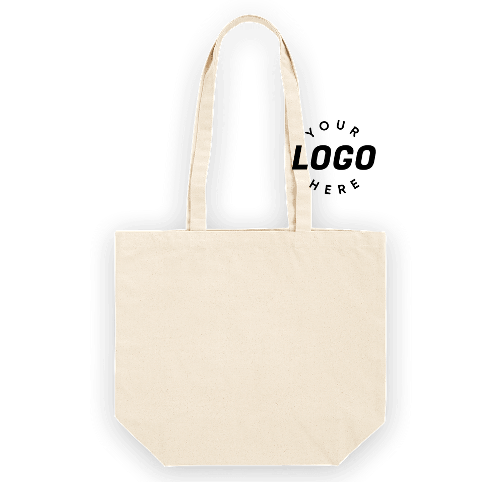バッグ LOGO CANVAS TOTE BAG / NATURAL Custom Logo Tote Bags: Natural Canvas Totes (Full Color Print)