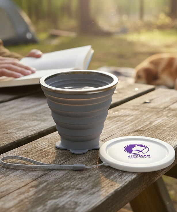 9 oz. Groove Collapsible Silicone Cup with Lid
