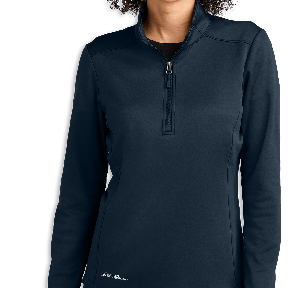 Eddie Bauer Women's Smooth Mid Layer Half Zip Fleece Pullover - Embroidered-default