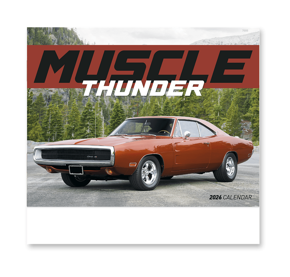 Muscle Thunder Car Stapled Monthly Calendar-default