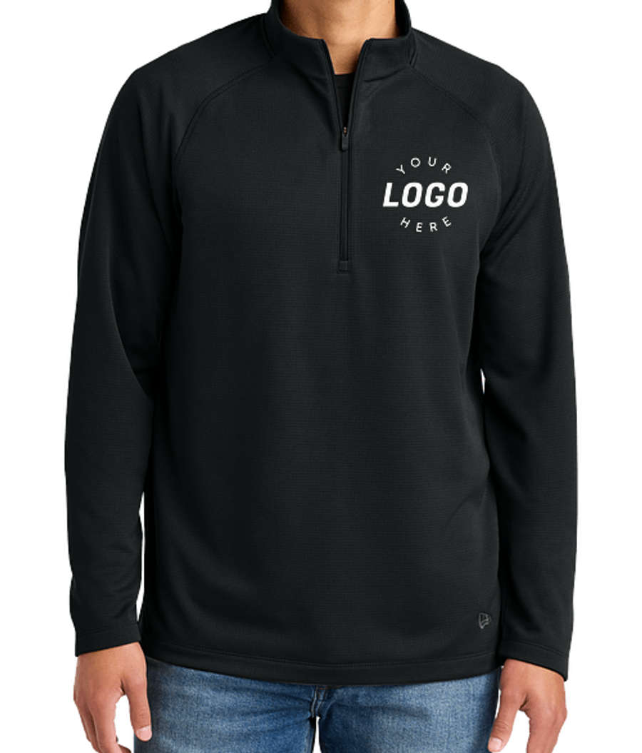 New Era Stand Out Recycled Quarter Zip Sweatshirt - Printed in Black