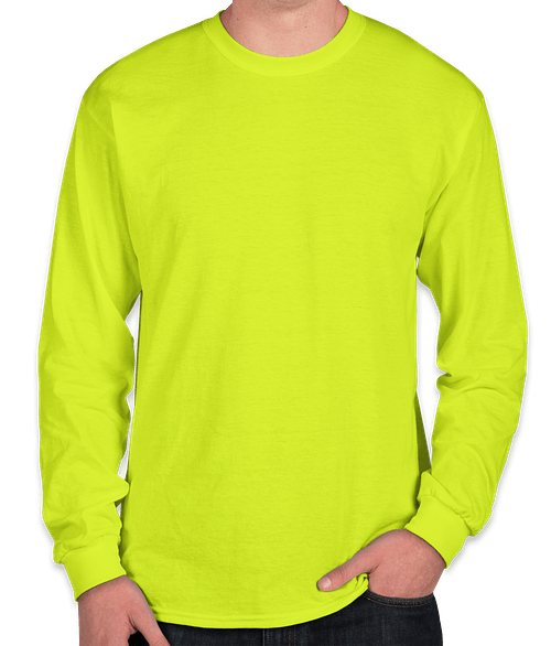 Gildan DryBlend 50/50 Long Sleeve T-shirt in Safety Green