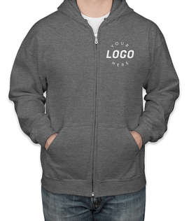 Gildan Midweight Zip Hoodie - Embroidered - Color: Graphite Heather