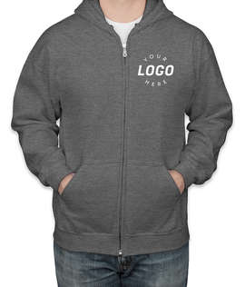Gildan Midweight Zip Hoodie - Screen Printed - Color: Graphite Heather