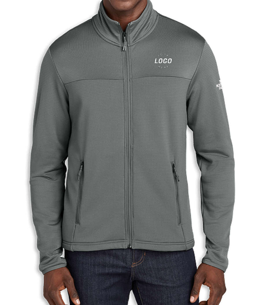 The North Face Aim Recycled Full Zip Fleece Jacket - Printed in Smoked Pearl Grey