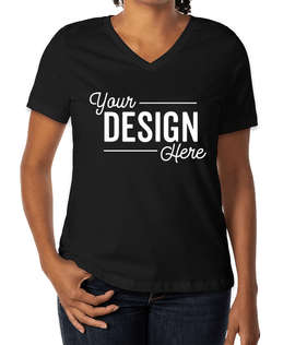 Bella + Canvas Women's Jersey V-Neck T-shirt - Color: Black