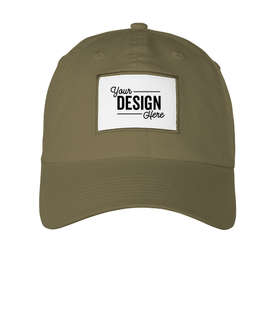 Ahead Largo Washed Twill Baseball Hat with White Rectangle Patch - Color: Camp Green