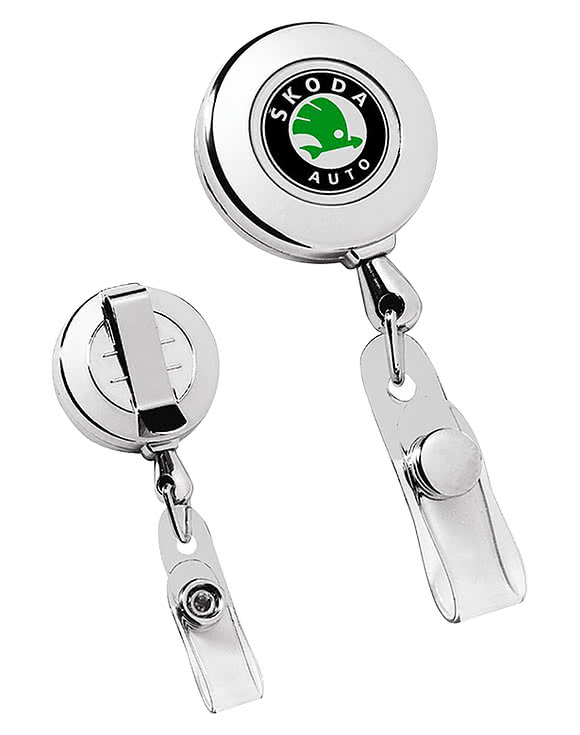 Circle Chrome Retractable Badge Holder