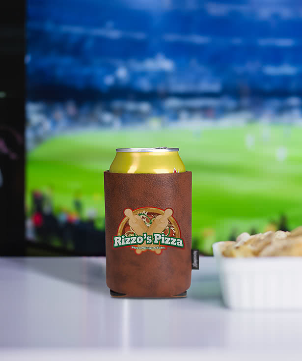 Full Color Koozie® Faux Leather Collapsible Can Cooler