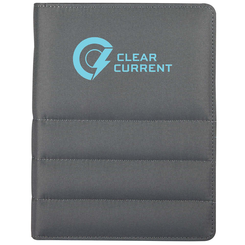 Full Color Puffer Recycled Zippered Padfolio