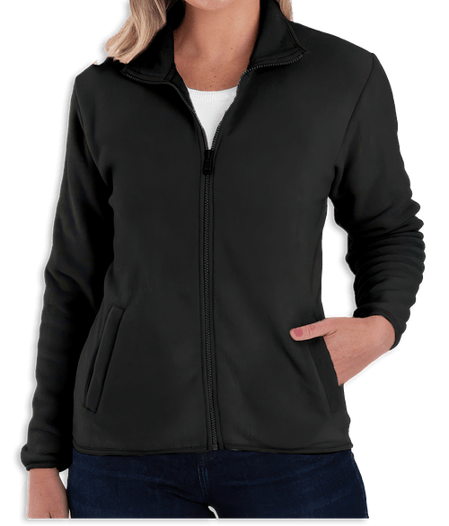 Blue Generation Women's Microfleece Full Zip Jacket in Black