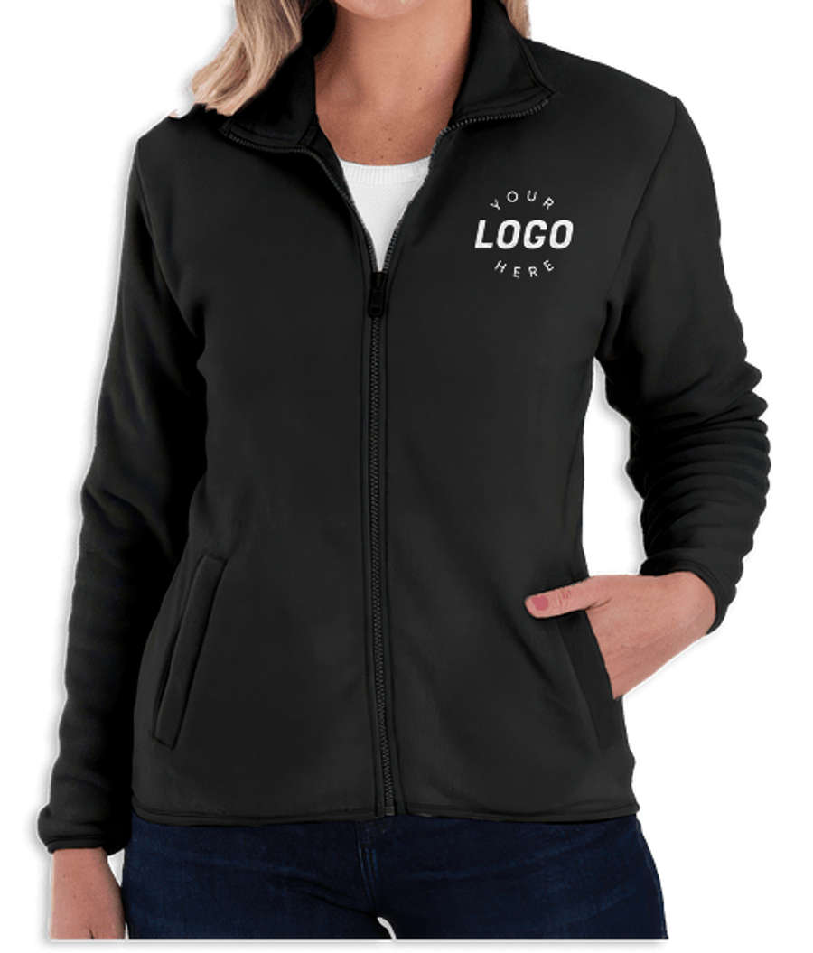 Blue Generation Women's Microfleece Full Zip Jacket in Black