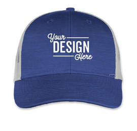 Port Authority Low Profile Trucker Hat - Color: True Blue Heather / Silver Mist