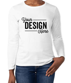 Gildan Women's 100% Cotton Long Sleeve T-shirt - Color: White