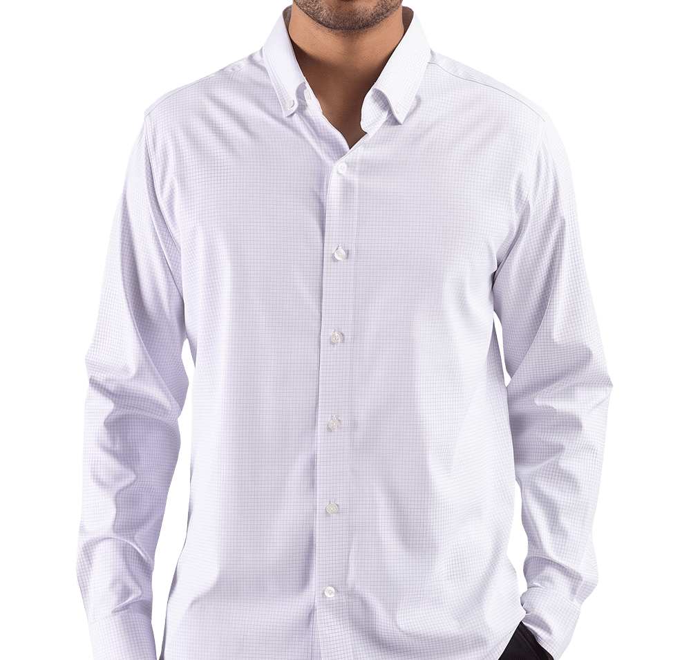 Cutter & Buck Skyline Recycled Windowpane Dress Shirt-default