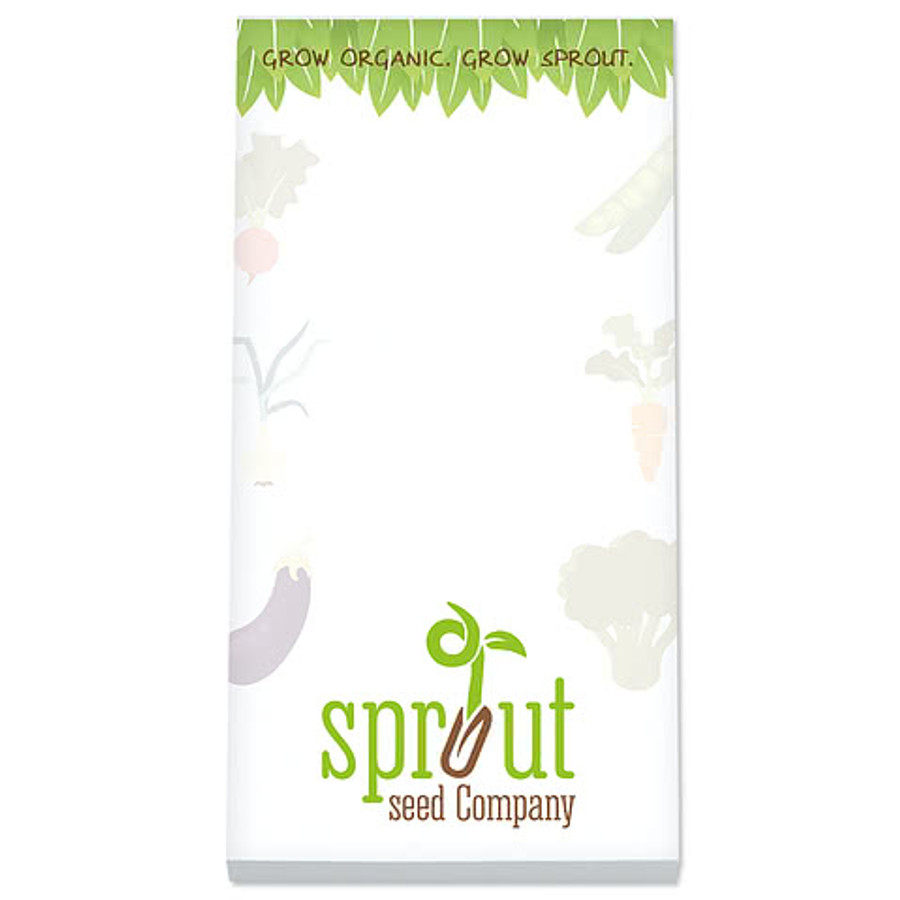 Full Color Souvenir 3" x 6" Scratch Pad - 50 sheets/pad (Case of 250) in White