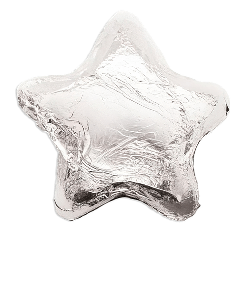 Foil Wrapped Chocolate Star in Silver