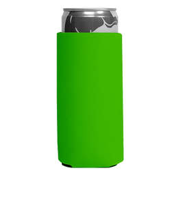 Foldable Slim Can Cooler - Color: Lime Green