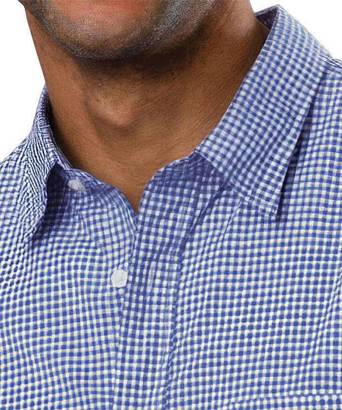 Blue Generation Untucked Gingham Long Sleeve Dress Shirt