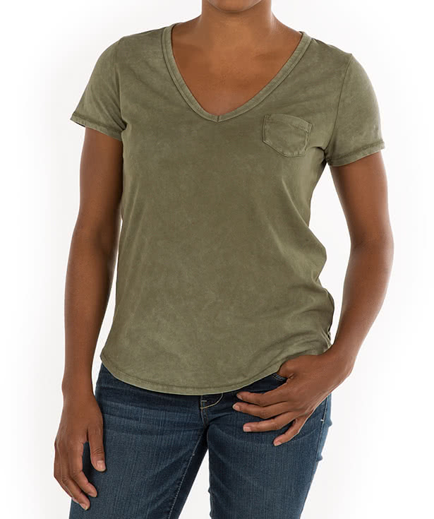 GAP Ladies Vintage Wash V-Neck with Pocket