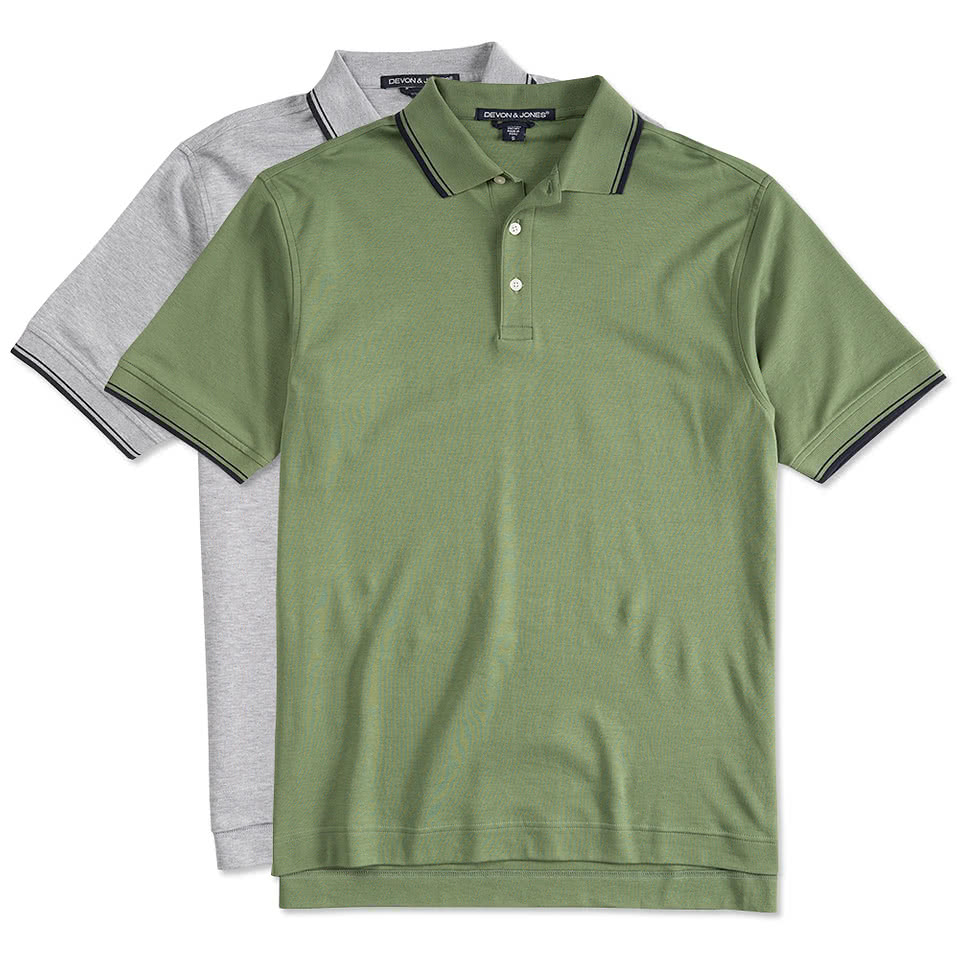 Canada - Devon & Jones Tipped Pima Interlock Polo