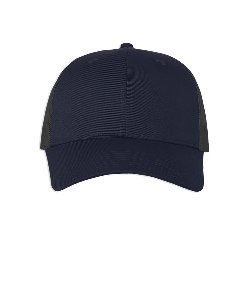 Valucap Mesh-Back Twill Trucker Hat in Navy /  Charcoal