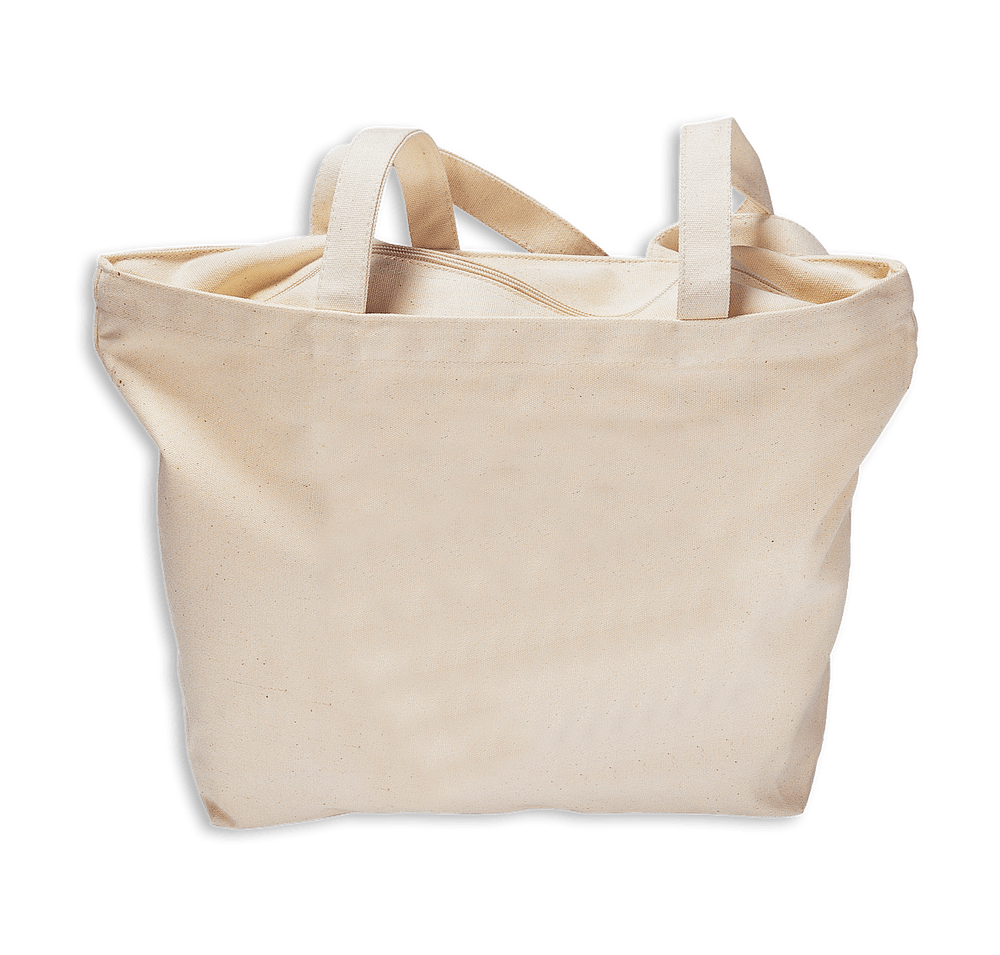 Zippered Cotton Tote Bag-default