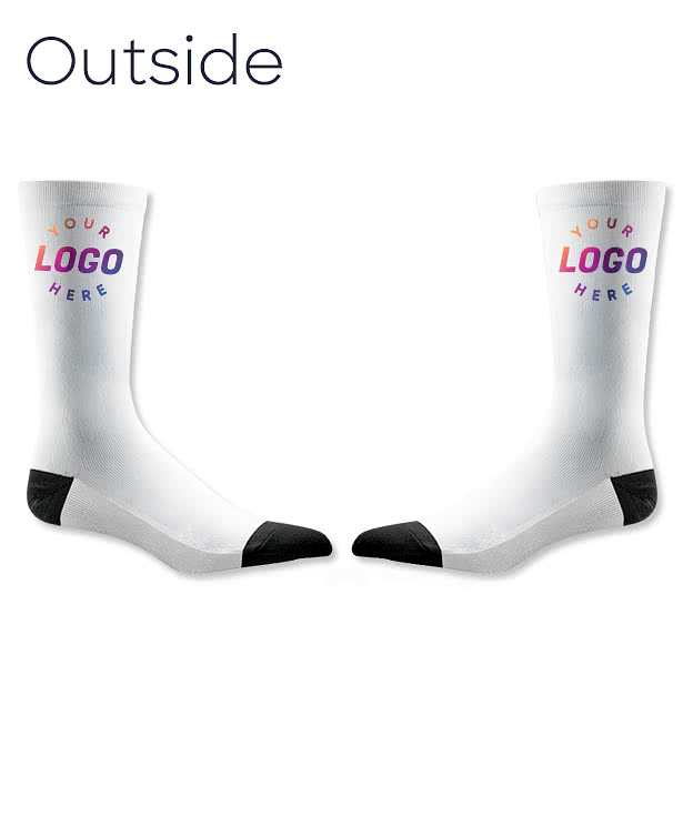 White Promotional Crew Socks