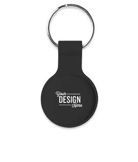 Laser Engraved Silicone Tracker Holder Keychain - Color: Black