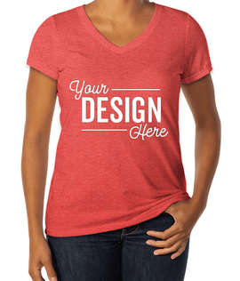 District Women's Tri-Blend V-Neck T-shirt - Color: Red Frost
