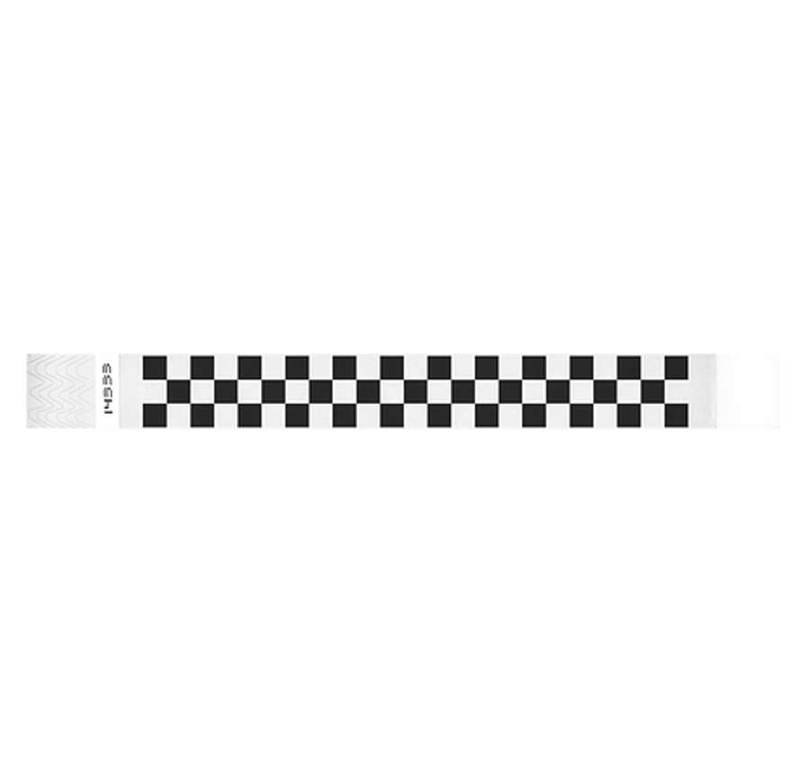 Tyvek Event Wristband in Black Check