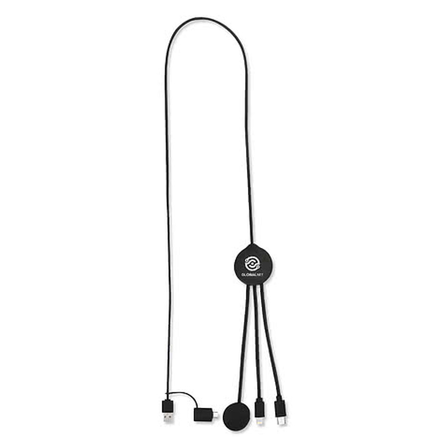 3' Multi-Charging Cable with Watch Dock in Black