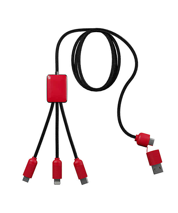 Laser Engraved 5-in-1 Charging Cable with Light-Up Logo