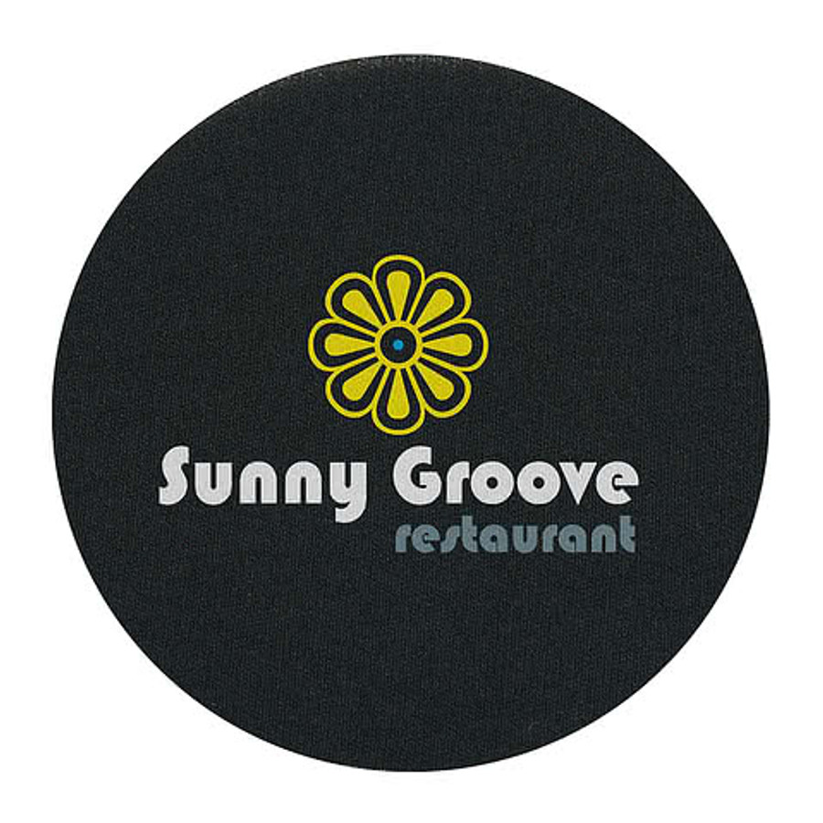 Full Color Koozie® Round Coaster in Black