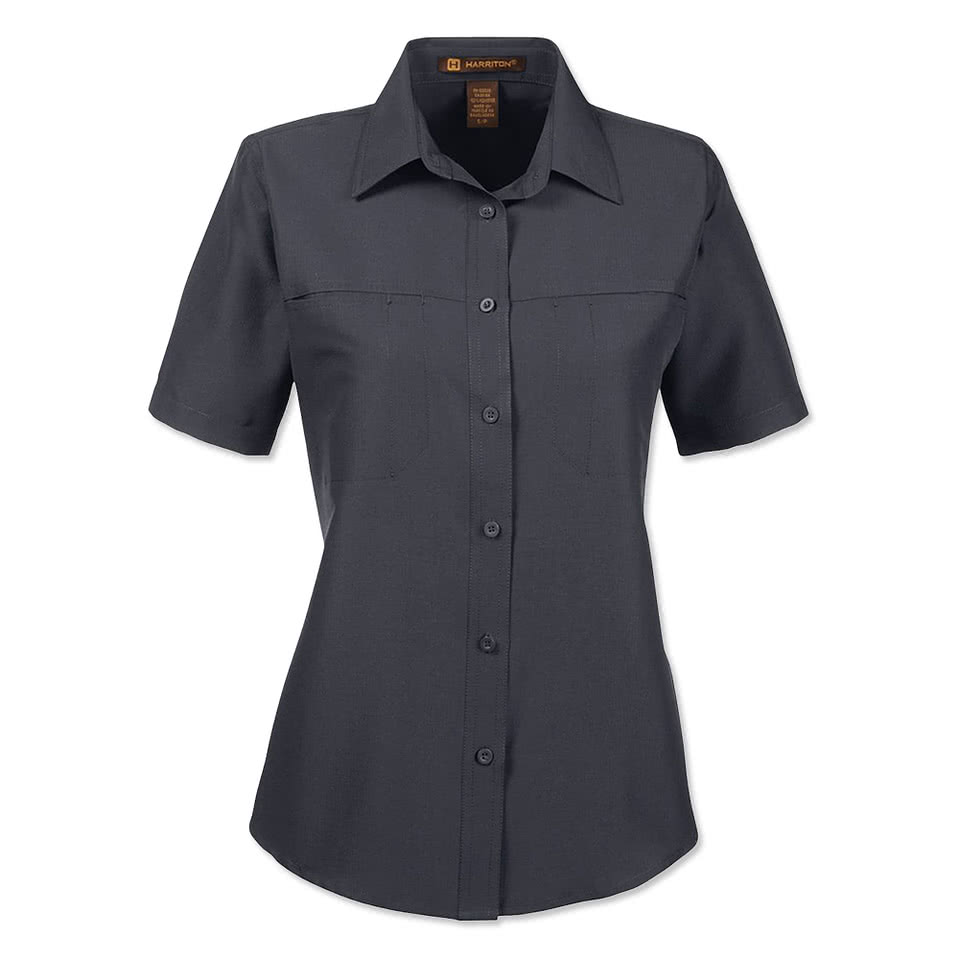 Harriton Women's Key West Performance Short Sleeve Staff Shirt