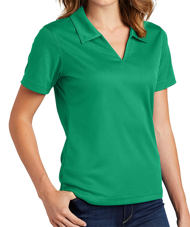 Sport-Tek Women's Dri-Mesh V-Neck Performance Polo - Embroidered