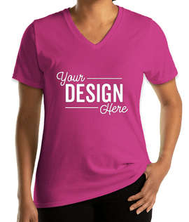 Port & Company Women's Core Cotton V-Neck T-shirt - Color: Sangria