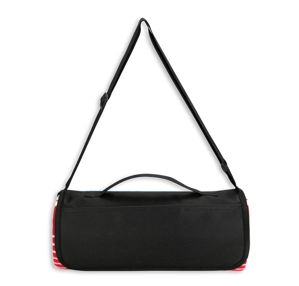 Full Color Shoulder Strap Fleece Picnic Blanket-default