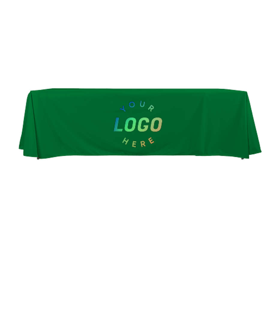 Full Color 8' Eco-Wise 4-Sided Throw Tablecloth in Kelly Green