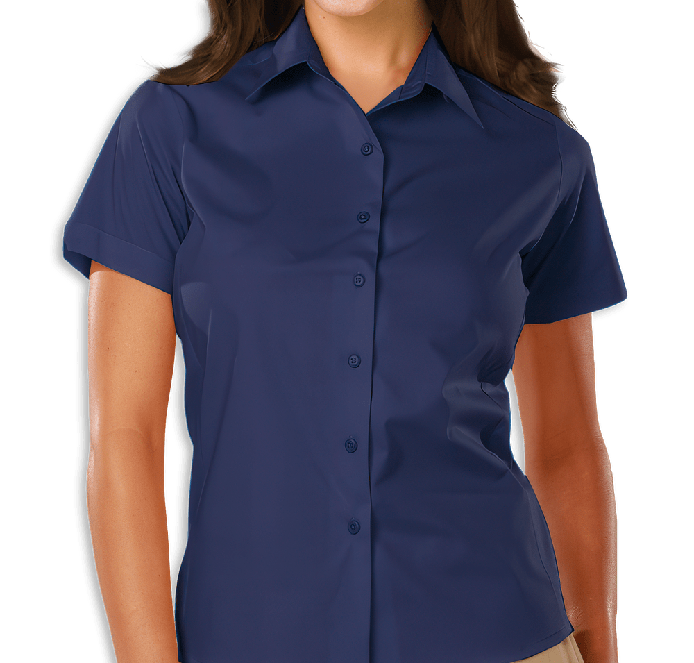 Blue Generation Women's Poplin Short Sleeve Dress Shirt-default